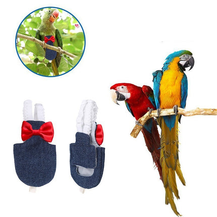 Large & Medium Parrot Baby Diaper – Stylish Bird Clothes in Denim, Plaid & Rose Red – PetPexi Fast Free USA Shipping

