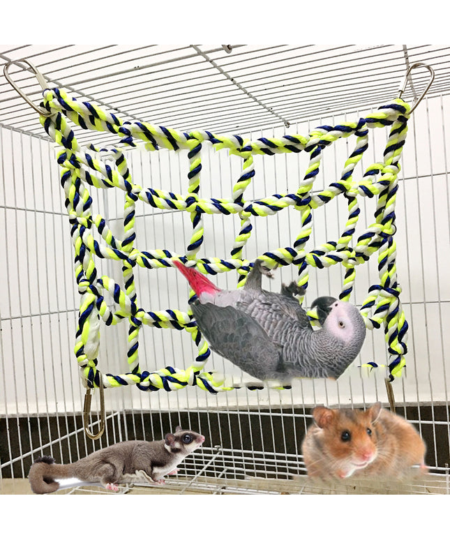 Parrot Climbing Net – Soft and eco-friendly hammock for small pets.

