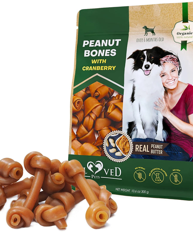 Peanut Butter Bones with Cranberry – Rawhide-Free Chews for Dogs | PetPexi