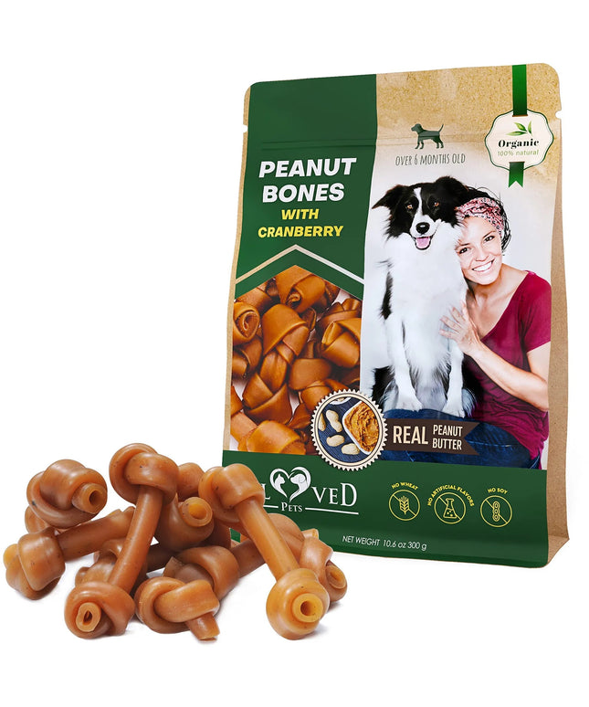 Peanut Butter Bones with Cranberry – Rawhide-Free Chews for Dogs | PetPexi

