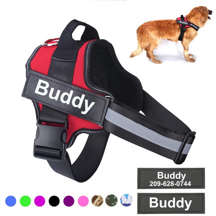 Personalized Dog Harness – No Pull Reflective Breathable Adjustable Vest with Custom Patch | Petpexi
