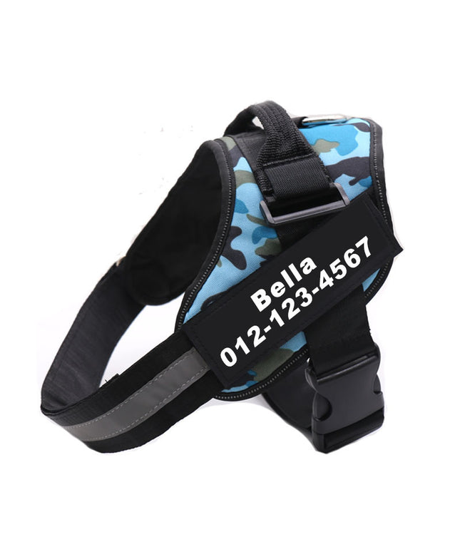 Personalized no pull reflective nylon dog harness with adjustable straps and sturdy handle by Petpexi, breathable and safe for small to large dogs

