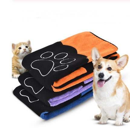 Blue and purple pet absorbent bath towel by Petpexi, 86x49cm soft and durable towel for drying and warming dogs and cats

