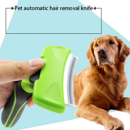 Pet Arc Blade Comb deshedding grooming brush for dogs and cats with stainless steel blades and ABS handle, by Petpexi


