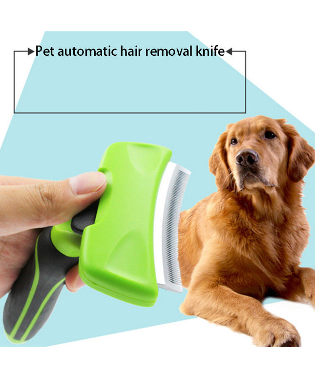 Pet Arc Blade Comb deshedding grooming brush for dogs and cats with stainless steel blades and ABS handle, by Petpexi

