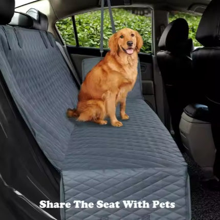 Black waterproof pet car seat cover hammock with side flaps for dogs – Non-slip, washable & durable – Available on www.petpexi.com

