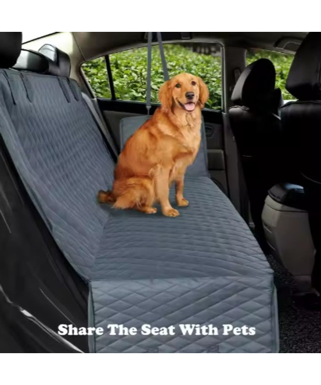 Black waterproof pet car seat cover hammock with side flaps for dogs – Non-slip, washable & durable – Available on www.petpexi.com

