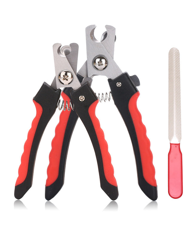 Pet Nail Clippers with stainless steel cutter head for all dog breeds by Petpexi, offering safe and precise nail trimming


