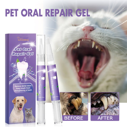 Pet oral repair gel care cleaner by Petpexi, 3ml gel for daily mouth repair and oral hygiene in pets, with easy application and premium quality

