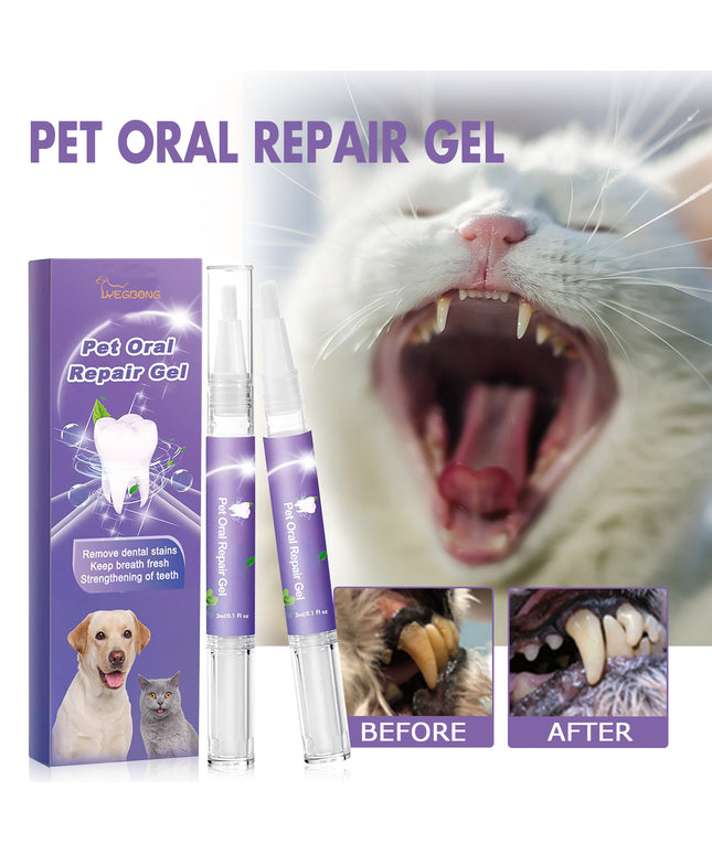 Pet oral repair gel care cleaner by Petpexi, 3ml gel for daily mouth repair and oral hygiene in pets, with easy application and premium quality

