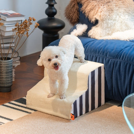 Pet Ramp Ladder with pineapple plaid fabric for dogs, high-elastic support, ideal for beds and sofas, available at www.petpexi.com