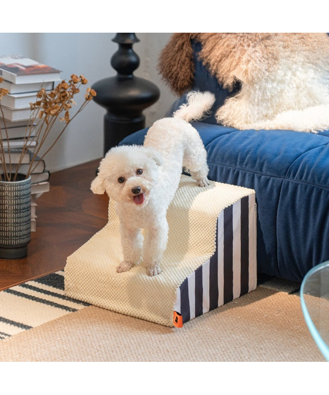 Pet Ramp Ladder with pineapple plaid fabric for dogs, high-elastic support, ideal for beds and sofas, available at www.petpexi.com