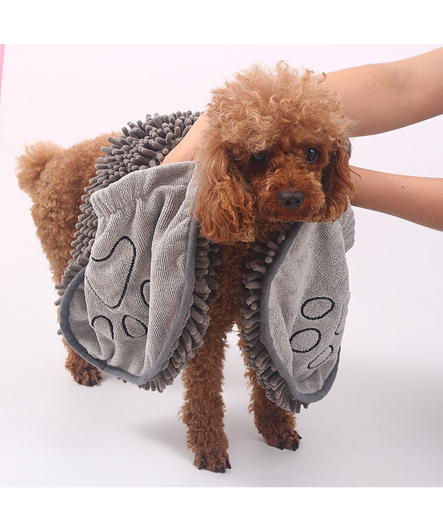 Gray fiber pet scrubbing towel for cats by Petpexi, 35x80cm absorbent soft towel for effective grooming and drying

