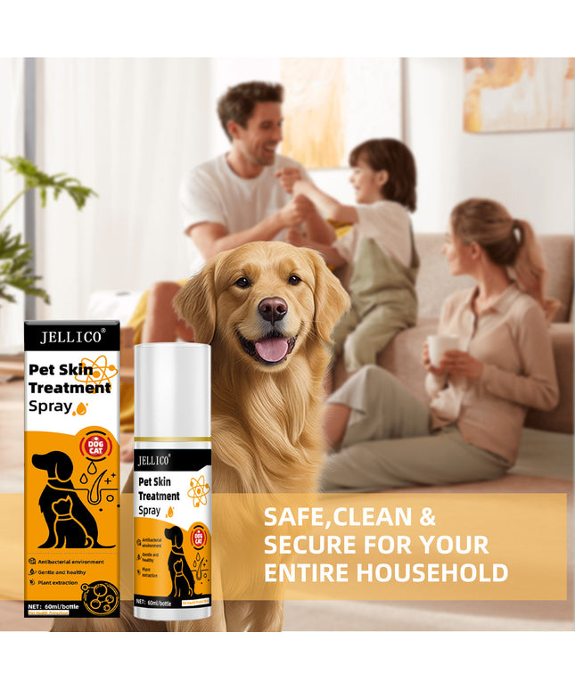 Pet Skin Care Spray by Petpexi, 60ml bottle for moss treatment and hair loss relief in dogs and cats with natural soothing formula

