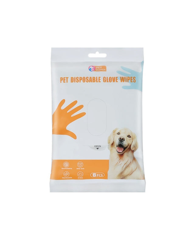 Pet wipes gloves for dogs by Petpexi in pink and white non-woven fabric bags, designed for wash-free deodorant and dry cleaning

