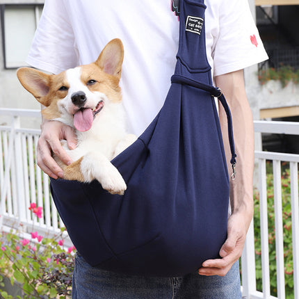 Adjustable dog and cat sling carrier bag by Petpexi – comfortable one-shoulder tote for pets up to 13kg – ideal for travel and daily use


