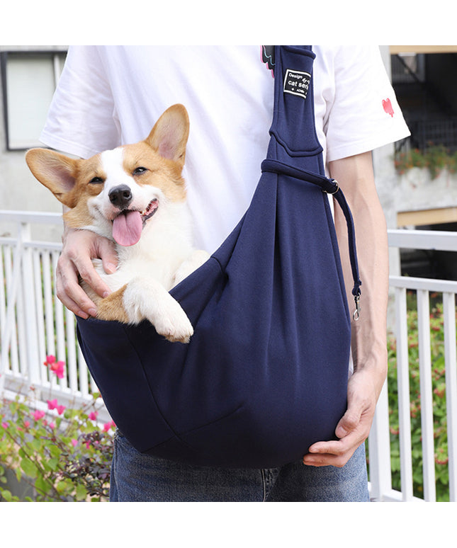 Adjustable dog and cat sling carrier bag by Petpexi – comfortable one-shoulder tote for pets up to 13kg – ideal for travel and daily use

