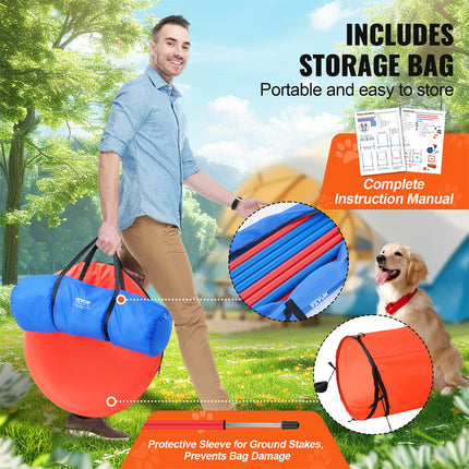 VEVOR 5-Piece Dog Agility Training Set with Hurdles and Tunnel – Premium Dog Exercise Equipment Available at www.petpexi.com with Free USA Shipping

