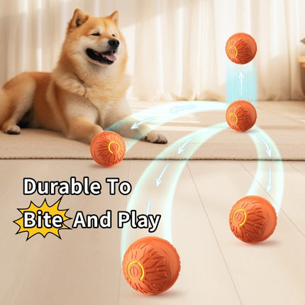 Blue and orange Pets Electric Jumping Ball from Petpexi, a durable, luminous dog toy for training and fun.

