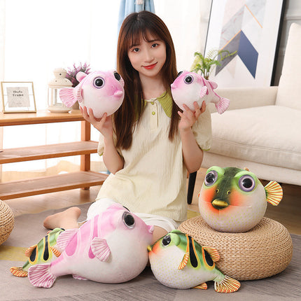 Plush Puffer Fish Doll Pillow – Soft, Cute, and Huggable Stuffed Animal for Kids – Available at Petpexi with Free USA Shipping

