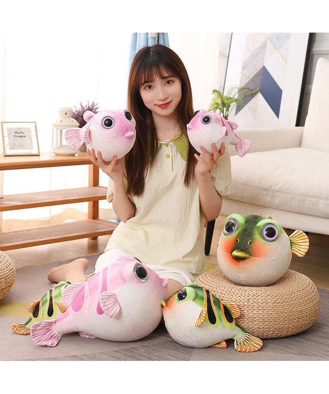 Plush Puffer Fish Doll Pillow – Soft, Cute, and Huggable Stuffed Animal for Kids – Available at Petpexi with Free USA Shipping

