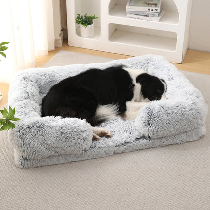 Cozy Plush Round Pet Bed in M27-Light Brown for dogs, perfect for winter comfort, available at www.petpexi.com with fast, free USA shipping.