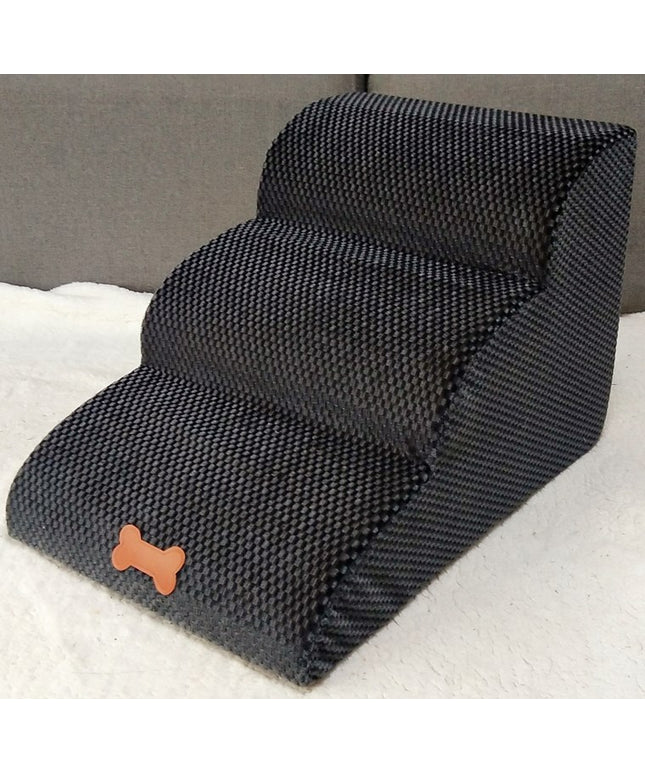 Premium 3-Tier Pet Dog Sponge Ladder with washable flannel cover and high-density sponge for small pets, available at Petpexi with free USA shipping.