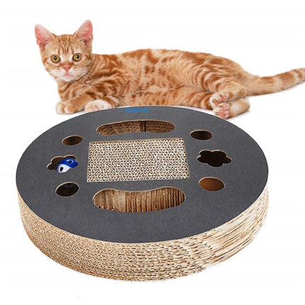 Premium corrugated cat scratch board with bell for fun claw care and furniture protection by PetPexi, free shipping to USA

