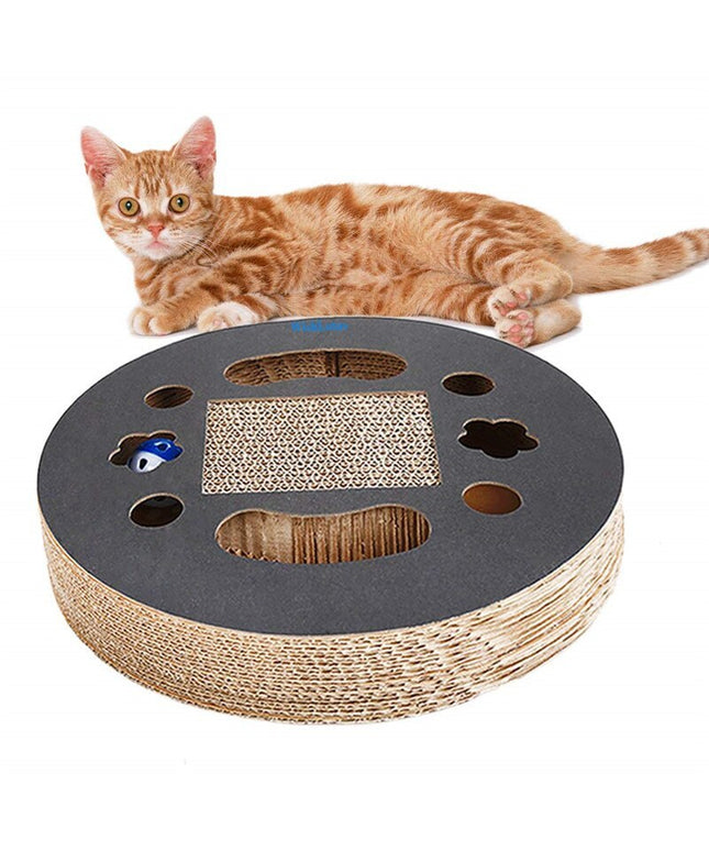 Premium corrugated cat scratch board with bell for fun claw care and furniture protection by PetPexi, free shipping to USA


