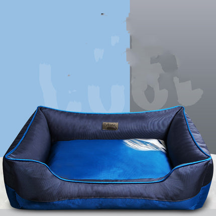 Premium waterproof dog kennel pet bed with 1680D Oxford fabric, white 3D PP cotton interior, and non-slip bottom from www.petpexi.com