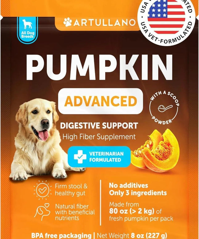 Pumpkin Powder for Dogs – Digestive Support & Healthy Skin – Fiber Supplement – Free U.S. Shipping
