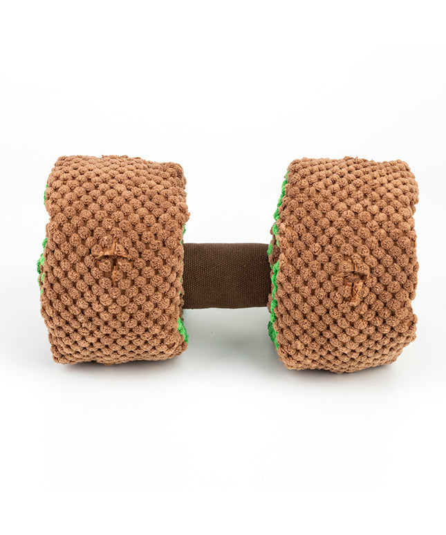 High-quality Puzzle Plush Dumbbell Snuffle Toy for dogs, available at www.petpexi.com, perfect for treat-dispensing and enrichment.
