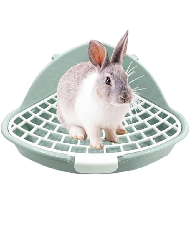 Rabbit Litter Box Corner Toilet Potty Trainer for small pets like hamsters, guinea pigs, rabbits, and more.

