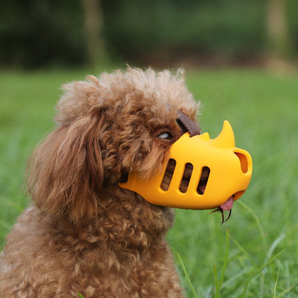Premium silicone pet muzzle in sky blue, lemon yellow, and dark gray for medium and large dogs by PetPexi – Anti-bite, gentle fit, and free USA shipping

