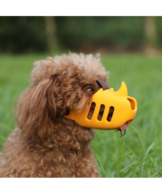Premium silicone pet muzzle in sky blue, lemon yellow, and dark gray for medium and large dogs by PetPexi – Anti-bite, gentle fit, and free USA shipping

