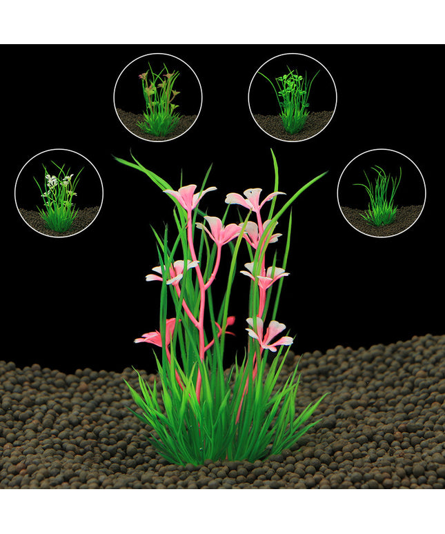 Simulation water plant aquarium decoration, multi-color plastic pack, available at www.petpexi.com with fast free USA shipping.