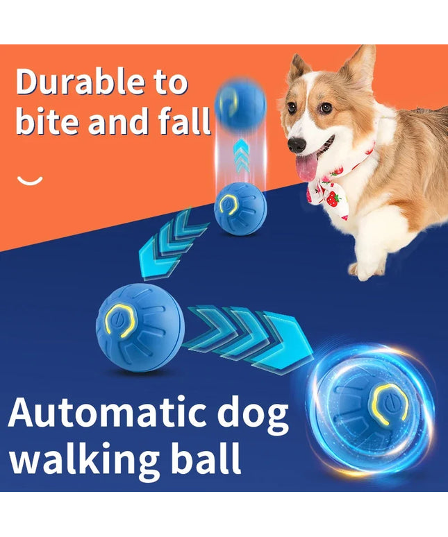 Smart Dog Toy Ball in grounder-blue from www.petpexi.com, a USB-rechargeable interactive pet toy for dogs and cats