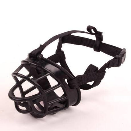 Golden Panda soft silicone dog muzzle by Petpexi—anti-bite, anti-barking mask with cotton webbing, adjustable fit, available in red and black for all dog sizes

