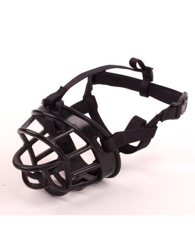 Golden Panda soft silicone dog muzzle by Petpexi—anti-bite, anti-barking mask with cotton webbing, adjustable fit, available in red and black for all dog sizes

