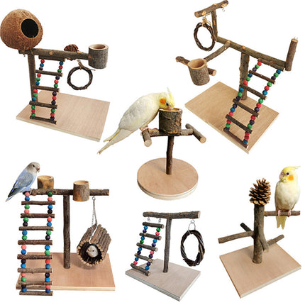 Solid Wood Parrot Station Frame – Bird training and resting shelf.

