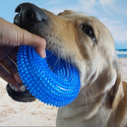 : Sounding Spike Ring, durable TPR pet toy ball with squeak, available at www.petpexi.com with free USA shipping