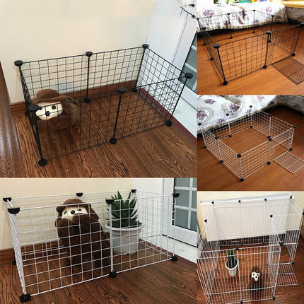 Splicing Teddy Isolation Door Rabbit Cage – Folding Pet Park for All Pets – Durable Iron and Plastic Construction

