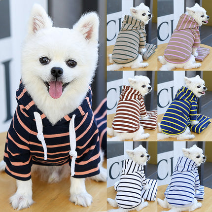 Striped hoodie sweater for dogs and cats in multiple colors – Petpexi USA

