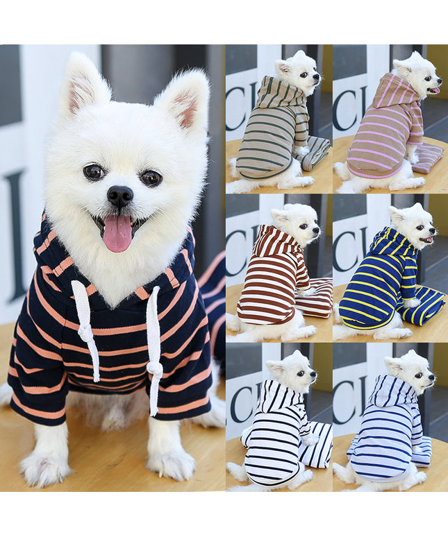 Striped hoodie sweater for dogs and cats in multiple colors – Petpexi USA

