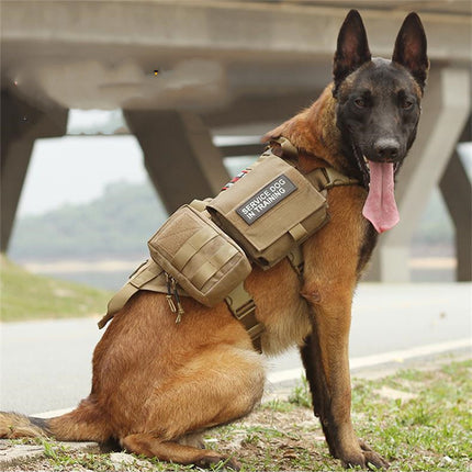 Ihrtrade Tactical Dog Harness Molle System Vest, adjustable military nylon harness for small/large dogs, best for French Bulldogs, puppy harness at petpexi.com