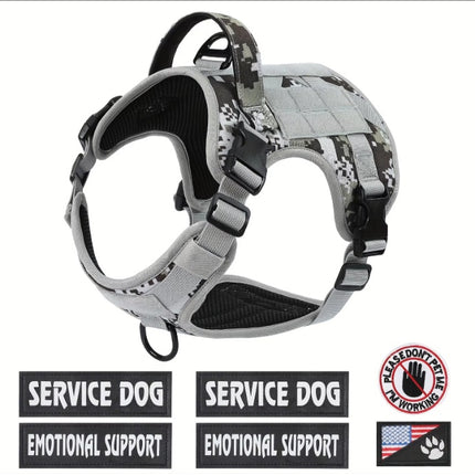 Tactical Service Dog Harness Vest – Adjustable Reflective No-Pull | Petpexi