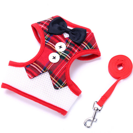 Teddy Vest-Style Dog Harness & Leash – Bow Chest Straps | Petpexi