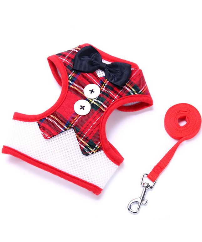 Teddy Vest-Style Dog Harness & Leash – Bow Chest Straps | Petpexi