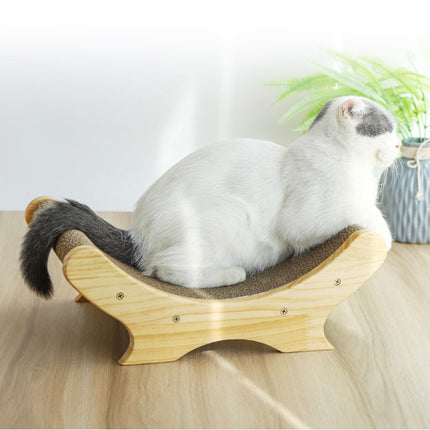 U-shaped corrugated paper cat bed and paw grinder toy from PetPexi with fast and free shipping in USA


