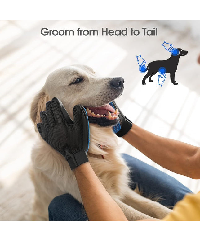 Upgrade pet grooming gloves with 255 soft silicone tips for cats, dogs, and horses by Petpexi. Gentle shedding, bath mittens, adjustable wrist strap

